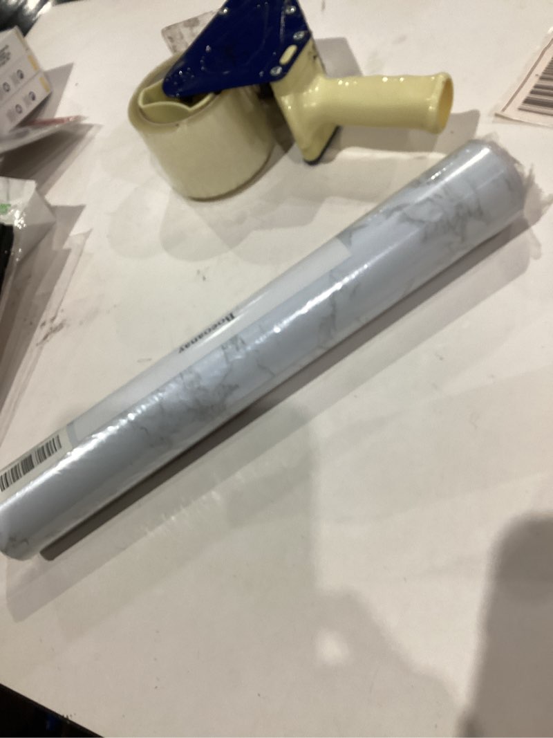 Condition photo showing New/Like New for 16"x 400" Marble Wallpaper Granite Grey White Vinyl Film Self Adhesive Removable Peel and Stick Countertop Paper Decorative Furniture Cabinet Waterproof White 16" x 400"