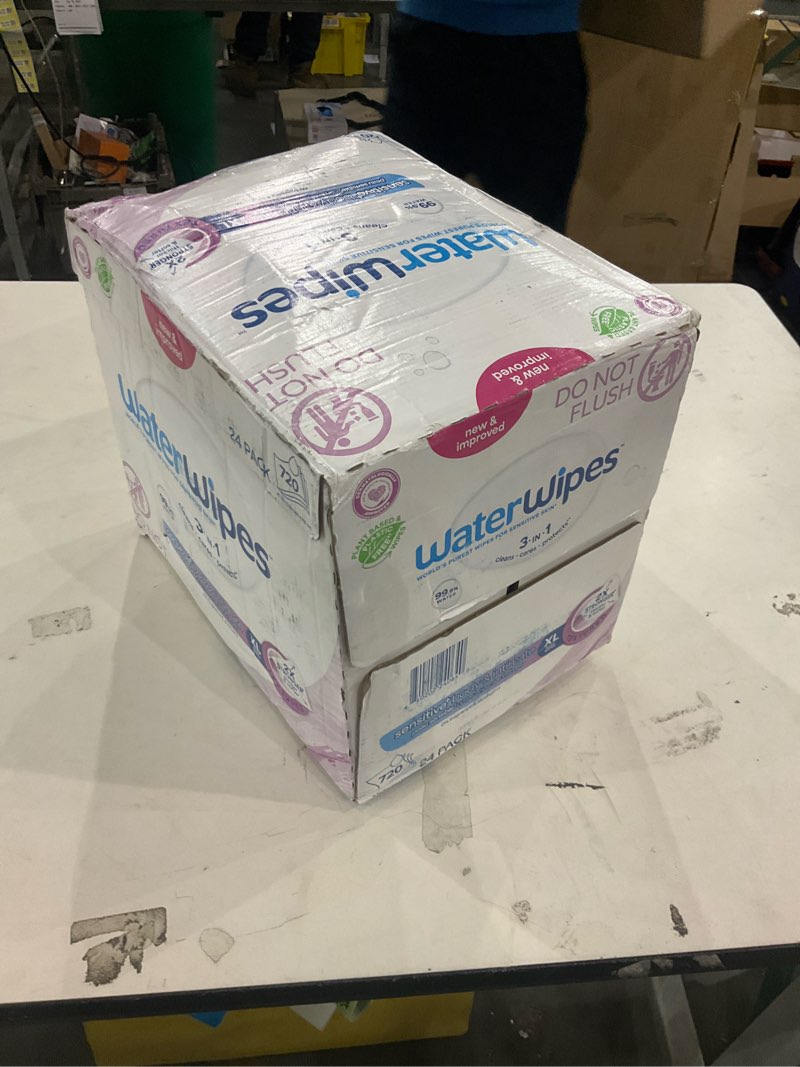 Condition photo showing New/Like New for WaterWipes Adult Care Sensitive Body & Intimate Hygiene Wipes, 720 Wipes (24 Packs), Extra Large Textured, 99.9% Water-Based, For Everyday Personal Uses 30 Count (Pack of 24)