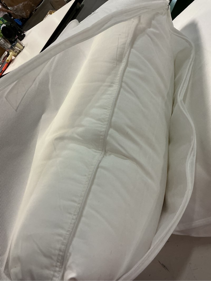 Condition photo showing As Is for premium down alternative pillow, standard, firm