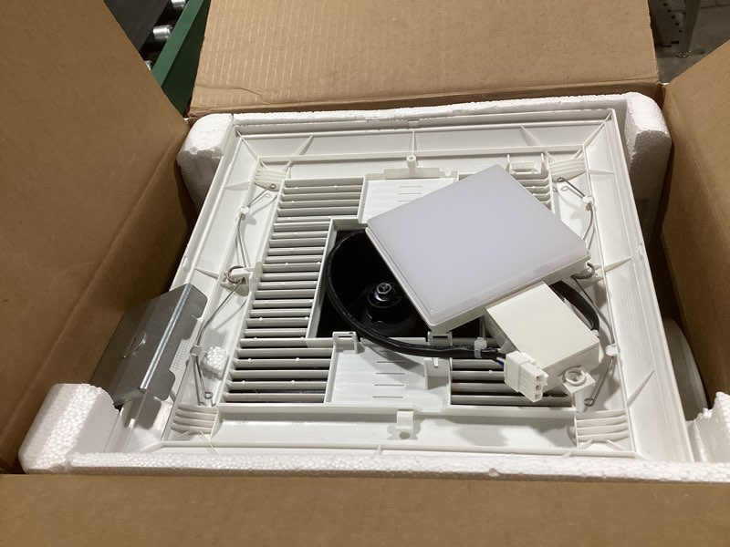 Condition photo showing As Is for Panasonic WhisperValue Ceiling/Wall Mount Bathroom Exhaust Fan with Dimmable LED Light, 50-80-100 CFM, FV-0510VSL1 Fan + LED Light – Built-In Dimmable Bathroom Lighting