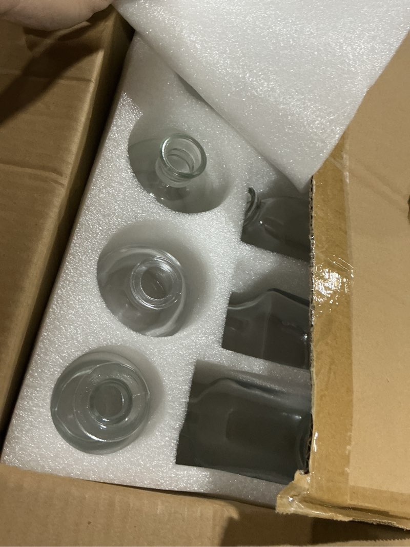 Condition photo showing Good Condition for bud vases set of 12, clear glass bud vase in bulk, small vases for centerpiece mini modern flower vase transparent, wedding party table home decor clear set of 12