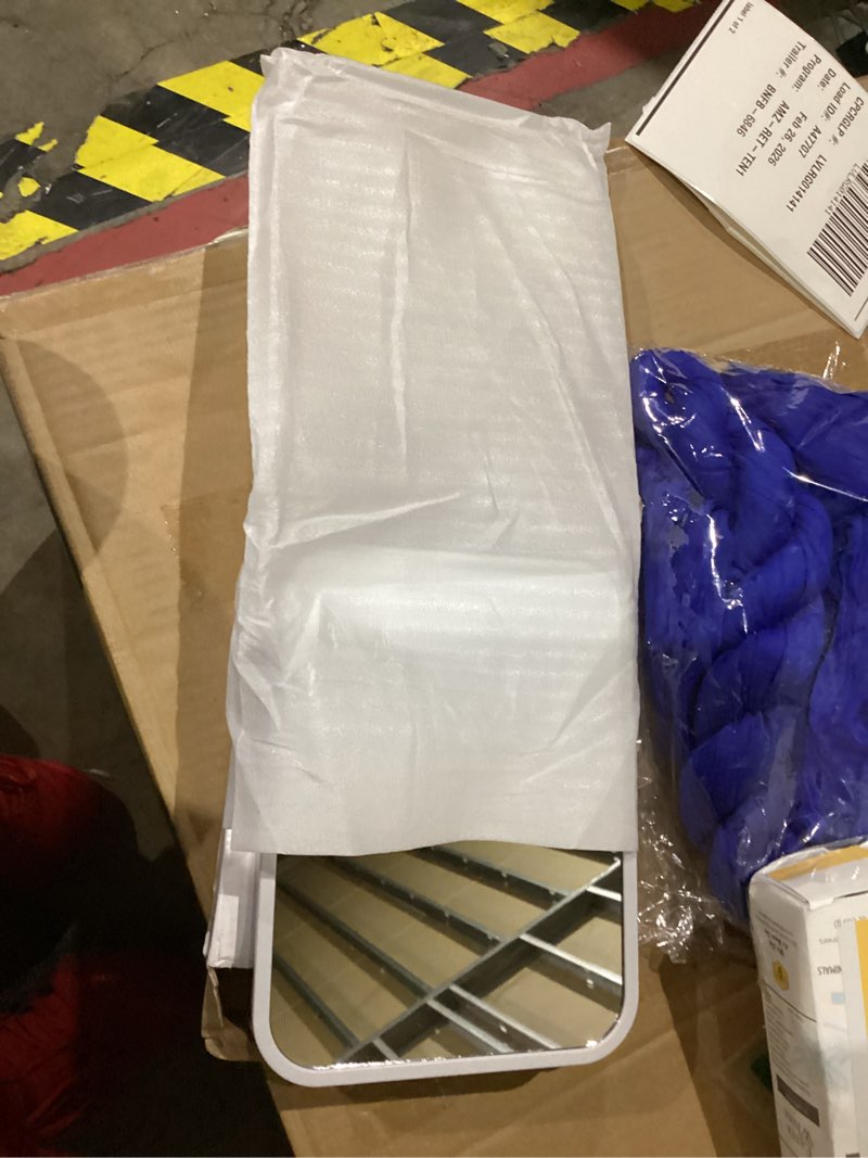 Condition photo showing New/Like New for YEAKE Table Desk Vanity Makeup Mirror,8-Inch Portable Folding Mirror with Metal Stand 90°Adjustable Rotation Tavel Make Up Mirror Hanging Bathroom for Shower Shaving(Gray) Light Gray