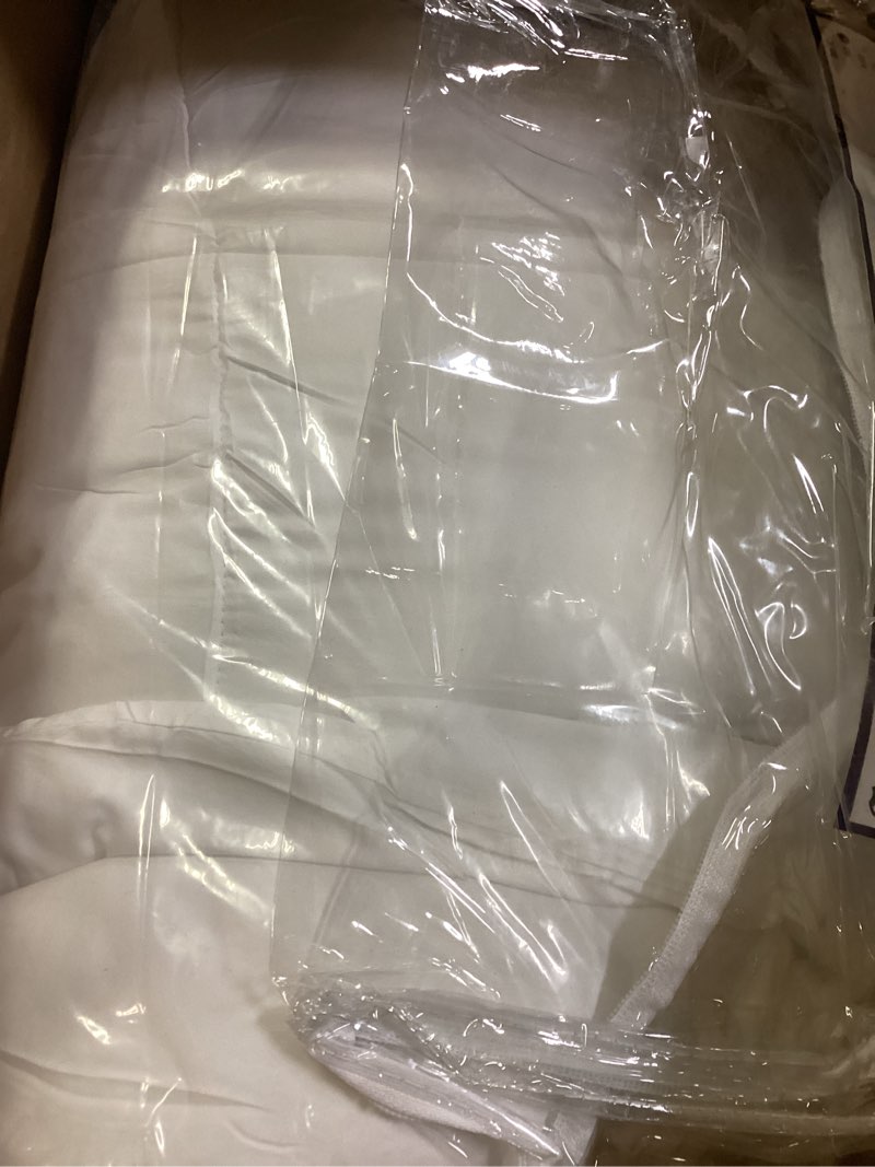 Condition photo showing Good Condition for royale linens comforter - king size duvet insert - all season soft quilted comforters with 8 corner tabs - down alternative bedding comforter - box stitched duvet insert (white, king 90"x102") white king