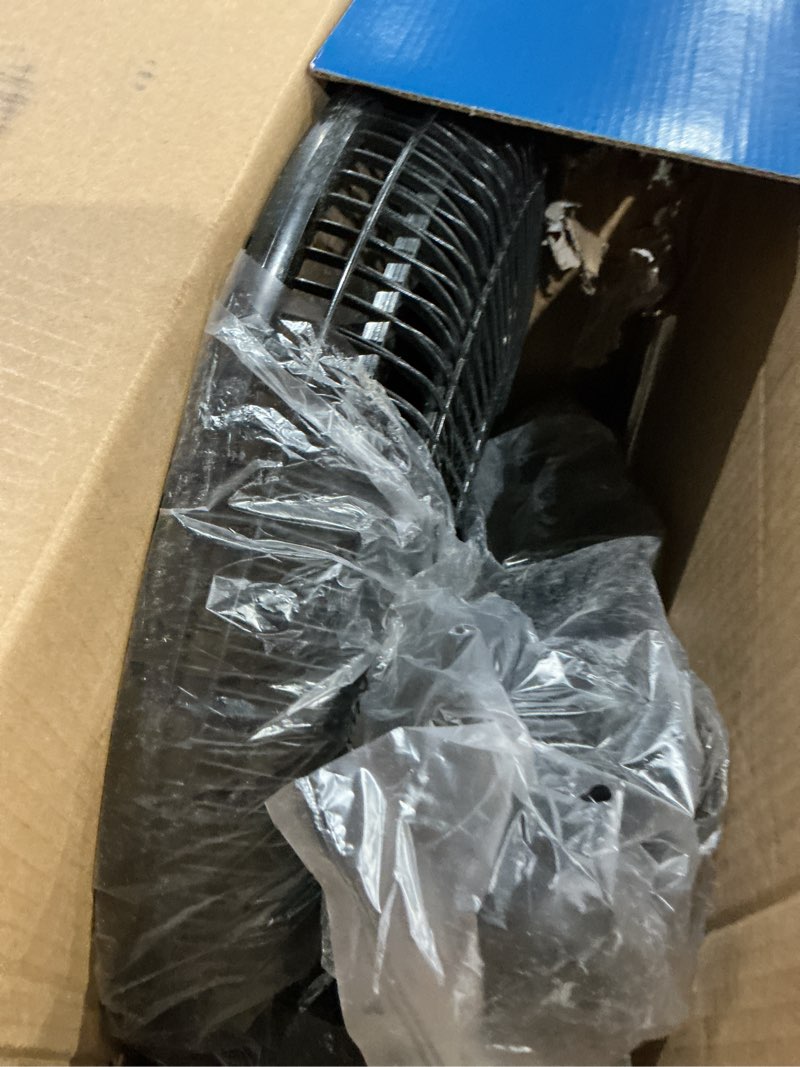 Condition photo showing Good Condition for ez-chill 16” oscillating pedestal fan, 3-speed options, 90-degree oscillating head, adjustable height and tilt, powerful air flow, black, mtfs-16b-blk