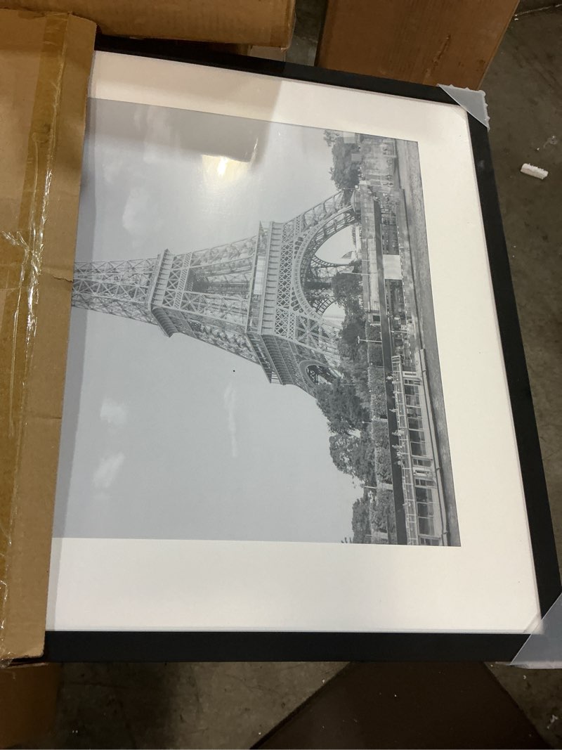 Condition photo showing New/Like New for upsimples 18x22 picture frame, display pictures 14x18 with mat or 18 x 22 without, wall hanging poster frames, black, 1 pack black 18x22