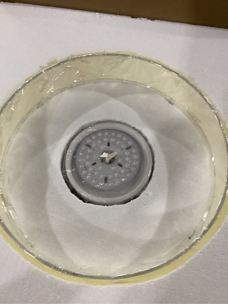 Condition photo showing Good Condition for eamonex led 20” smart linen fabric drum dimmable ceiling fan with light and remote,low profile round lamp lighting,small circle semi flush mount fandelier fixture for indoor bedroom dining kitchen