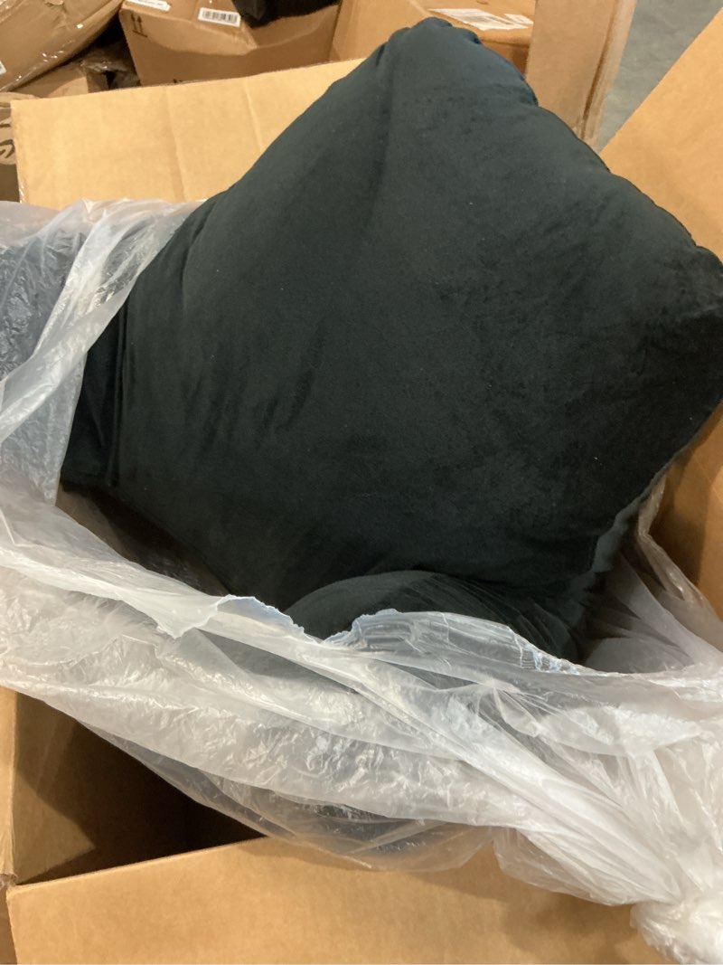 Condition photo showing As Is for milliard reading pillow with arms, black, cozy shredded memory foam back pillow for bed sitting up - sit up backrest support for reading & rest bed - washable cover, adjustable comfort, certipur