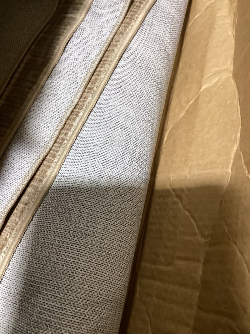 Condition photo showing As Is for garveehome scalloped tan washable rugs 10x13 rug for living room non-slip solid jute modern minimalism 10 x 13 rug low-pile carpet for bedroom dining nursery mat with rubber back jute 10' x 13' (rectangular)