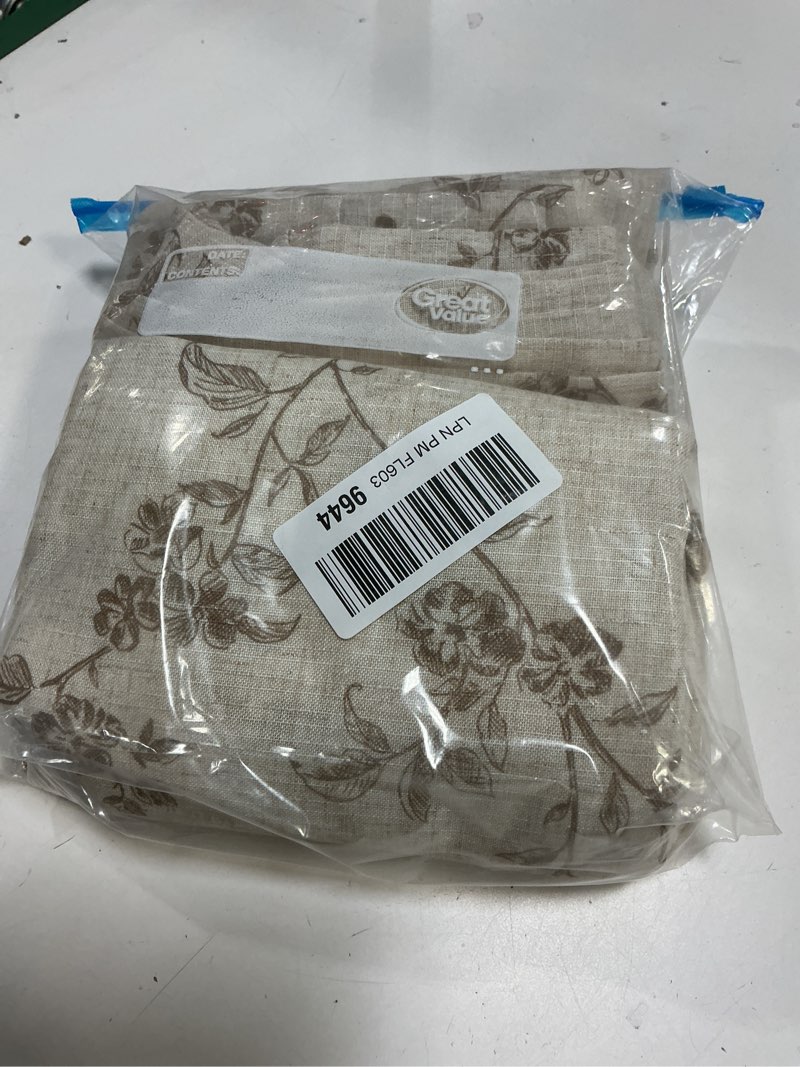 Condition photo showing Good Condition for jinchan Linen Floral Curtains 84 Inch Farmhouse Country Flower Drapes Rustic Window Curtains Light Filtering for Living Room Bedroom Laundry Back Tab 2 Panels Taupe on Beige 38"W x 84"L (Pack of 2) Taupe on Linen