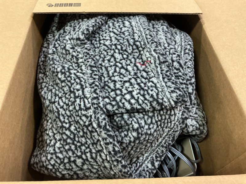 Condition photo showing Good Condition for Sealy Electric Blanket Full Size, Soft Sherpa Heated Blanket Single Control with 10 Heating Levels & 1 to 12 Hours Auto-Off Settings Over-Heated Protection 80"x84" Machine Washable, Charcoal Charcoal Full Size 80" x 84"