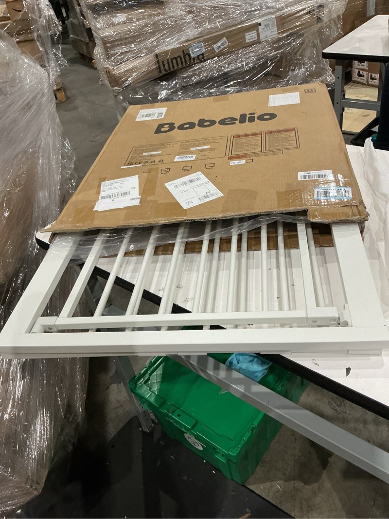 Condition photo showing Good Condition for babelio 29-55 inch extra wide baby/dog gate, pressguard p7, metal auto close, pressure mounted pet door for doorways, no need tools and drilling, with wall cups, white white 30"tall 29"-55" wide