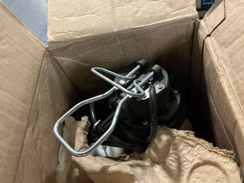 Condition photo showing As Is for wayne - 3/4 hp submersible cast iron and stainless steel sump pump with integrated vertical float switch - 5,490 gallons per hour - heavy duty basement sump pump 3/4 hp stainless steel sump pump