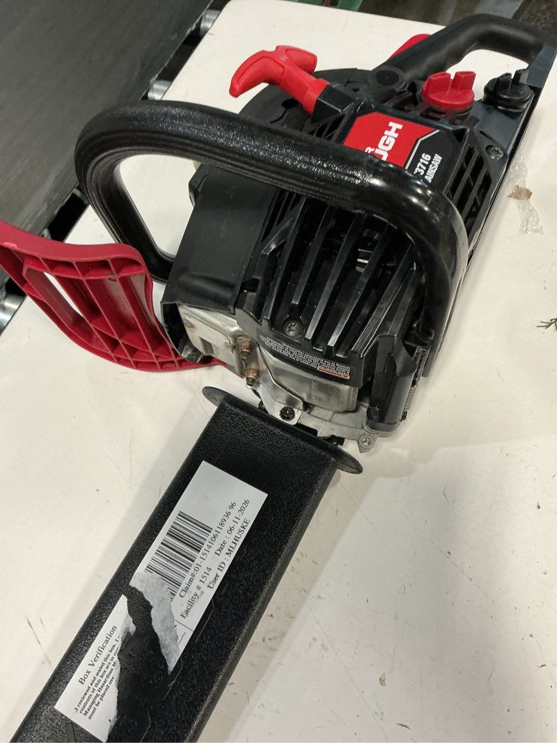 Condition photo showing As Is for hyper tough 18-inch gas chainsaw