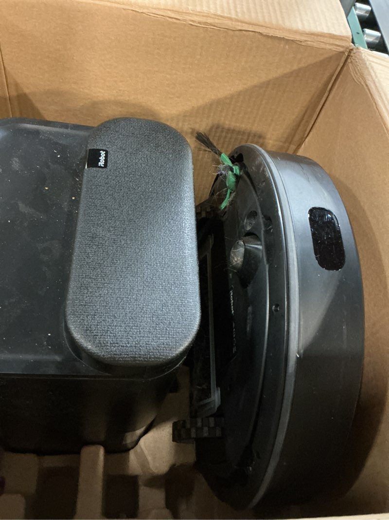 Condition photo showing As Is for iRobot Roomba 104 2in1 Vacuum & Mop Robot - Self-Empties for 75 Days, Intense Power-Lifting Suction, Vacuums All Floors, Ideal for Pet Hair, LiDAR Smart Navigation Mapping, Mops Hard Floors