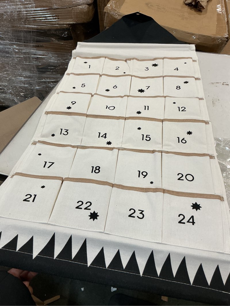 Condition photo showing Good Condition for Christmas Advent Calendars with 24 Pockets Countdown Calendar DIY Xmas Reusable Canvas Wall Hanging Bag for Home Holiday Decorations