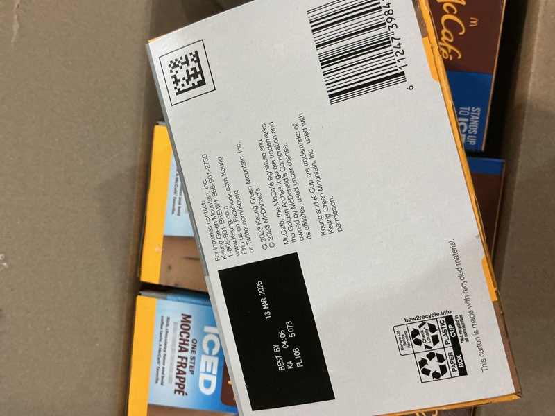 Condition photo showing New/Like New for (BEST BY :13/04/2026)McCafe ICED One Step Mocha Frappe, Keurig Single Serve K-Cup Pods, 60 Count (6 Packs of 10) Mocha Frappé 10 Count (Pack of 6)
