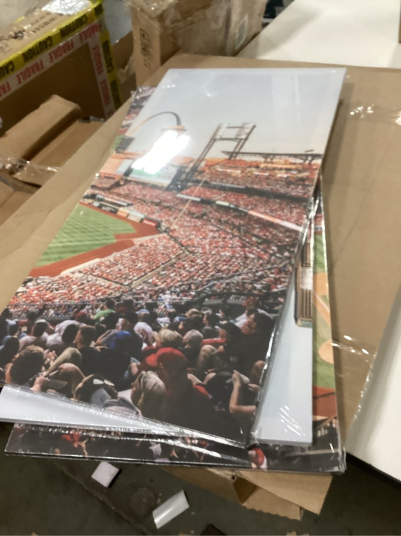 Condition photo showing New/Like New for TUMOVO Cardinals Bush Stadium Pictures for Living Room Rustic Wall Art Prints on Canvas Baseball Field Painting Modern Artwork Wall Decor for Bedroom Office Bathroom Decor Ready to Hang, 42" Wx28 H 42"Wx28"H Artwork-16