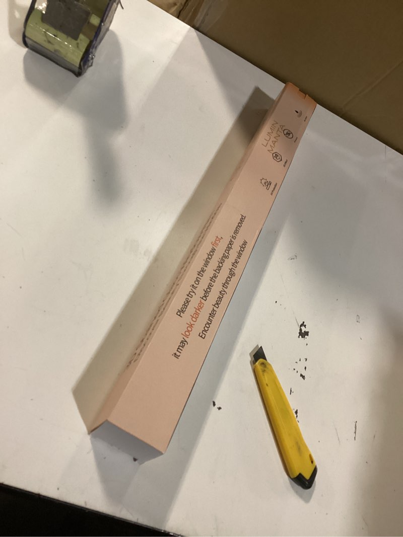 Condition photo showing New/Like New for 3D Stained Glass Window Privacy Film, Heat Control UV Blocking Static Cling Decorative Window Film for Bathroom,Front Door,Home Non Adhesive,23.6 x 35.4 inches Azure Bloom Blue Azure Bloom 23.6 x 35.4 inches