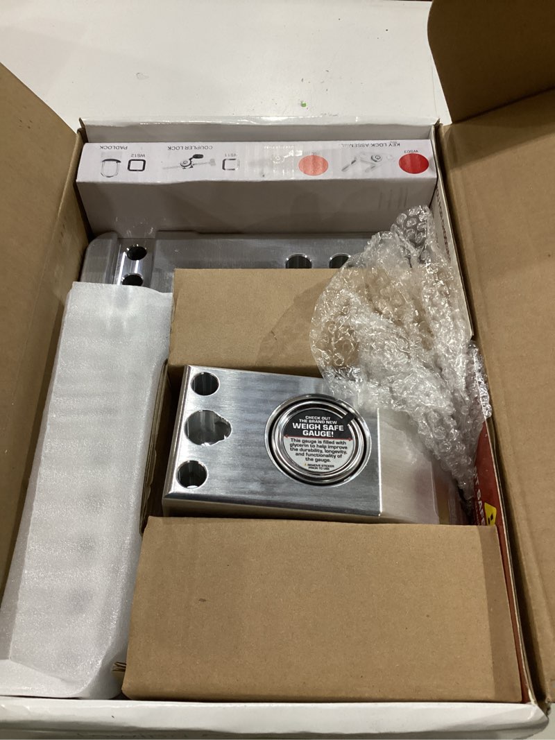 Condition photo showing Good Condition for Weigh Safe Aluminum Adjustable Trailer Hitch - Towing Hitch with Built-In Tongue Weight Scale - Compatible with 2\" Receivers - 6\" Drop, Stainless Steel Tow Balls, 12,500 GTW, 4-Piece Lock Set (LIKE ITEM)