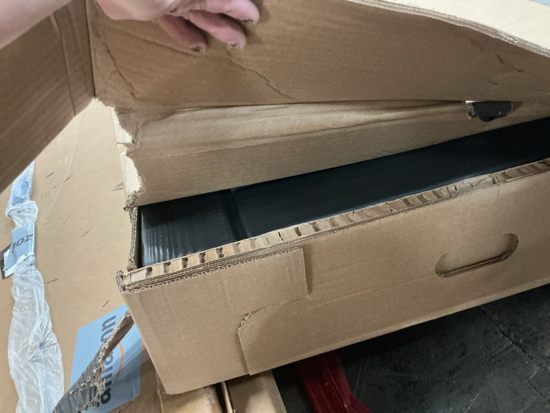 Condition photo showing New/Like New for Keter Westwood 150 Gallon Resin Large Outdoor Storage Box for Patio Furniture, Outdoor Cushions, Garden Tools and Pool Floats, Dark Grey