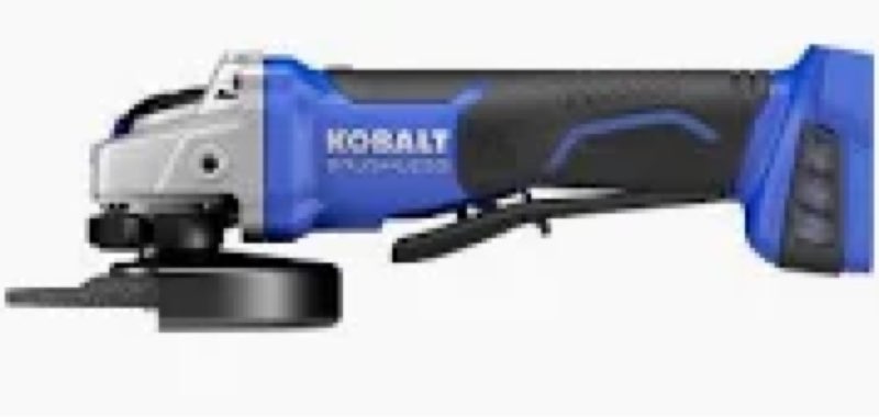 kobalt 5-in 24-volt paddle switch brushless cordless angle grinder in blue 