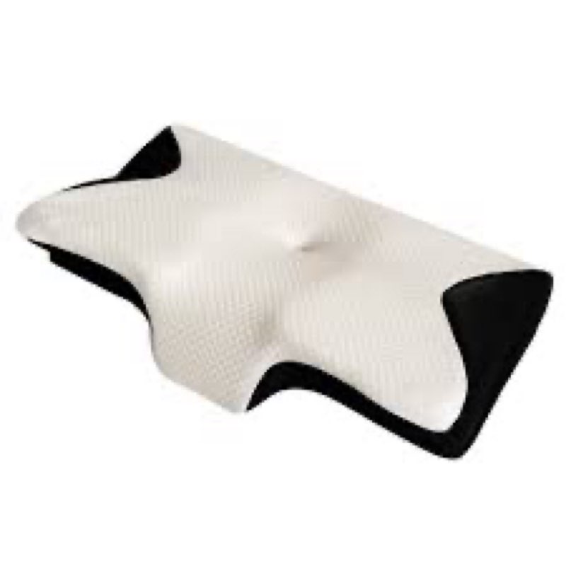 1pcs contour memory foam pillow cervical neck supporting sleeping pillows, white, navy blue, 61x37x11cm