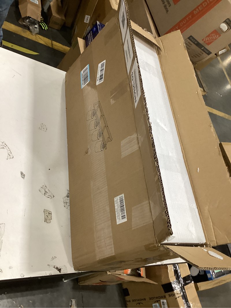 Condition photo showing As Is for 4 Light Modern Bathroom Light Fixtures Over Mirror, Bronze Finish Vanity Lights for Bathroom Wall Sconces with Milky White Glass Shades, E26 Socket (Bulbs Not Included) Oil-Rubbed Bronze - Milky White Glass Shades 4-Lights