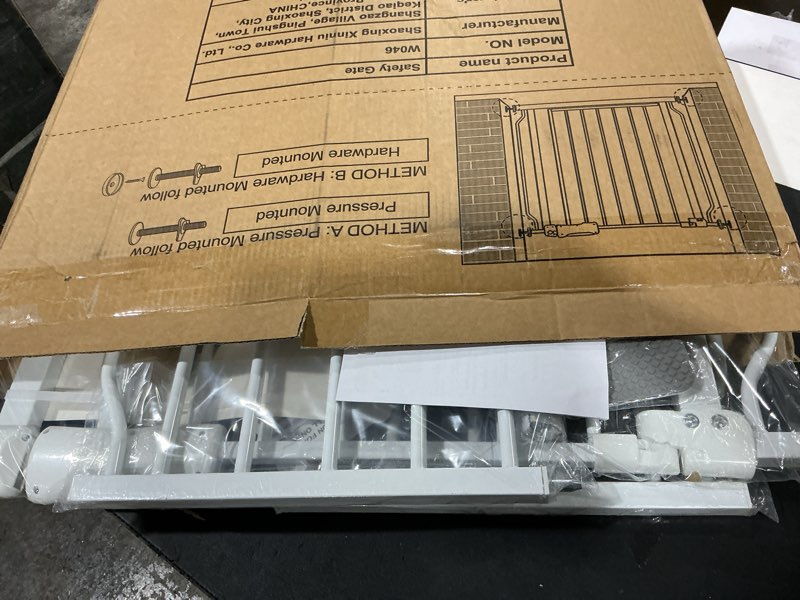 Condition photo showing New/Like New for Fairy Baby Extra Wide Baby Gate for Doorways Auto Close Safety Gates for Bedroom, Fits 57.5 Inch to 62 Inch with Pressure Mounted Extention Kit, White 57.5-62 Inch (Pack of 1)