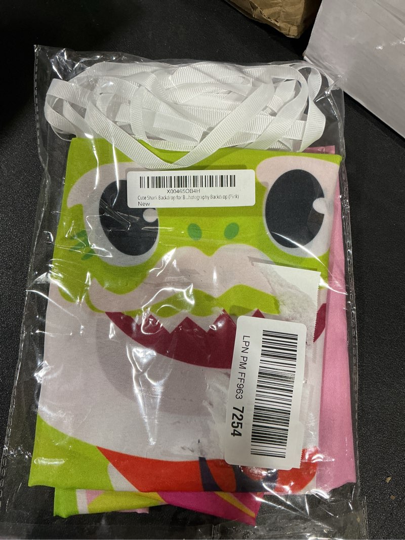 Condition photo showing New/Like New for Shark Backdrop for Birthday Party Supplies (5x3feet) Blue Cartoon Whale Ocean Photo Background for Baby Shower Decoration Boys Girls Photography Backdrop (Blue)