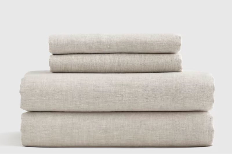 quince european linen sheet set queen color chambray