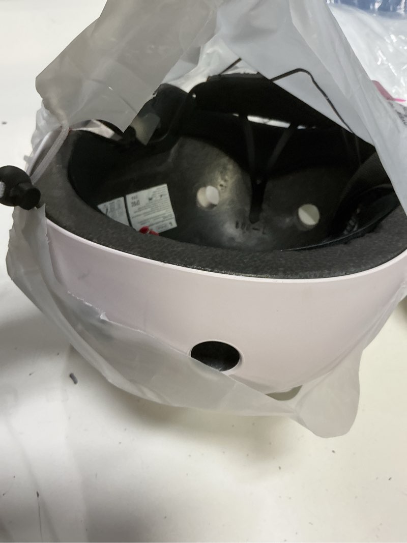 Condition photo showing Good Condition for kids bike helmet, adjustable and multi-sport, from toddler to youth, 3 sizes snow large: 22.4" - 24.0"