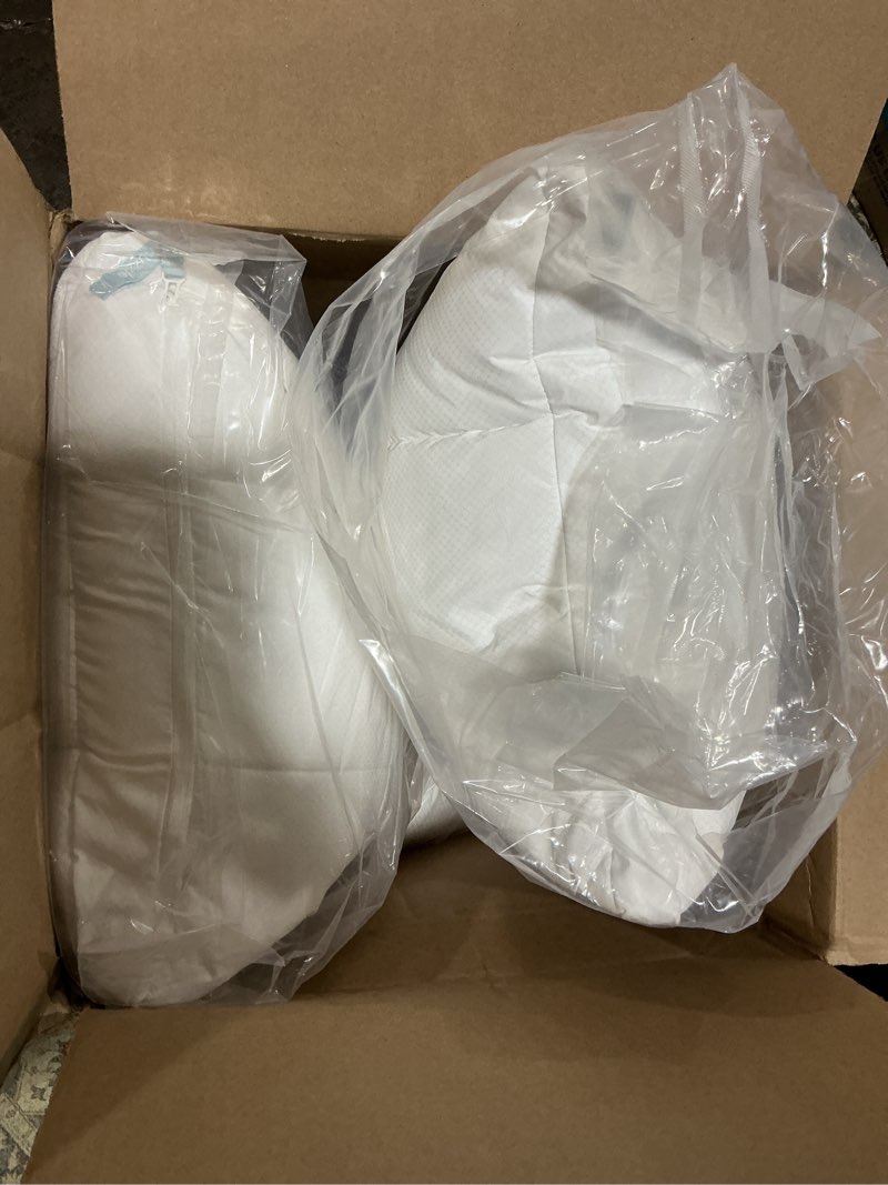 Condition photo showing Good Condition for nuzzle cooling adjustable pillow for side sleepers, luxury standard size set of 2 bed pillow hotel collection - best adjust height soft firm pillow for back, stomach or side sleepers - home gifts standard size (set of 2) white