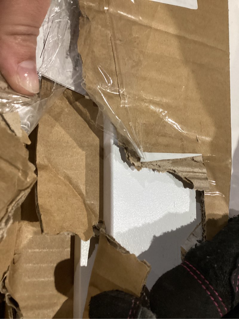 Condition photo showing Good Condition for Hidden Island Countertop Support Bracket 2 Pack White 38 Inch Heavy Duty Granite Countertop Bracket Iron Island Support Brackets for Granite Quartz Wood 38 inch White-2 Pack