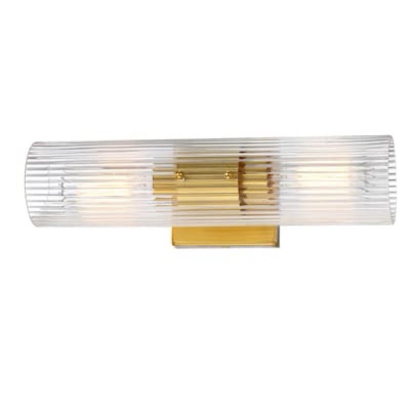 allen + roth Harlan 4.9-in 2 Light Brushed Gold Transitional Bathroom Vanity light