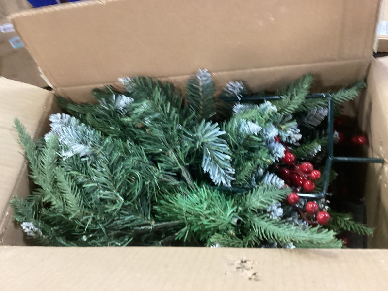 Condition photo showing New/Like New for Set of 2 Christmas Planter/Urn Fillers Outdoor Front Porch, Artificial Prelit Christmas Tree, Holiday Pot Fillers with Multi-Color Lights, Outdoor Christmas Decorations Yard