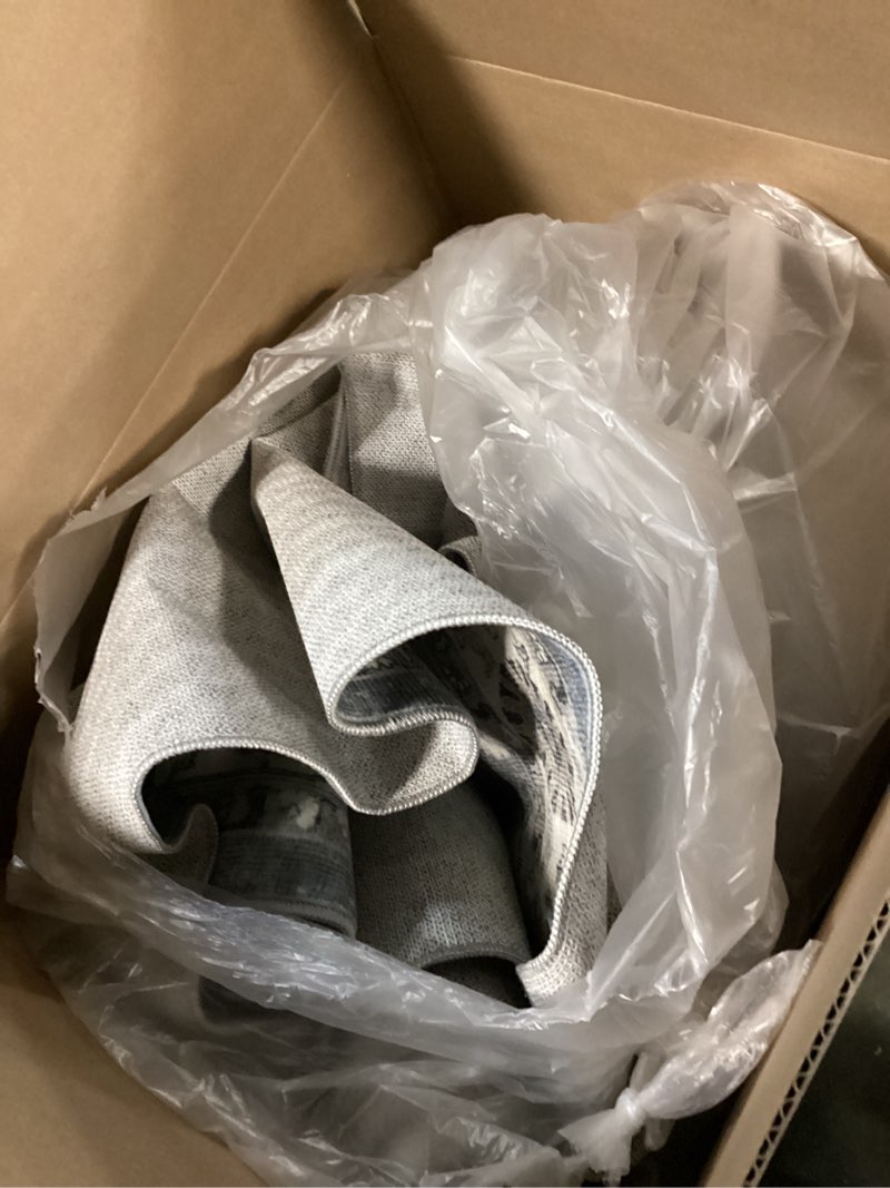 Condition photo showing As Is for Rugs.com Oregon Collection Rug – 4 Ft Square Gray Low-Pile Rug Perfect for Living Rooms, Kitchens, Entryways 4' Square Grey 3