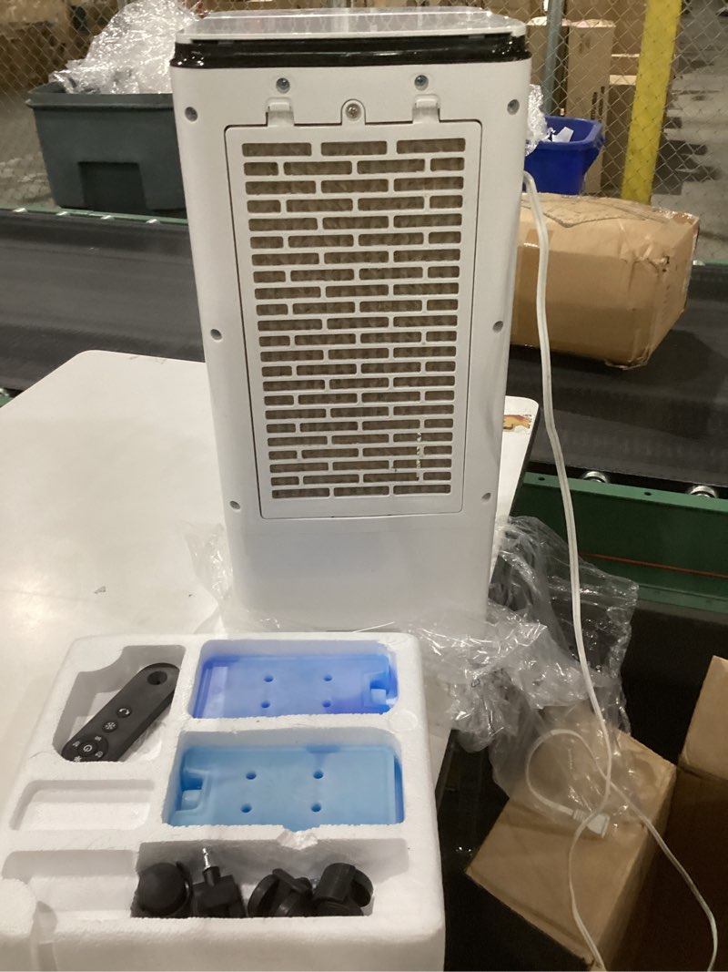 Condition photo showing As Is for Portable Air Conditioners, Evaporative Air Cooler w/7H Timer for Auto-Off, 4 Modes & 3 Speeds, 1.85Gal Tank Swamp Cooler Air Conditioner, Portable Ac Unit for Rooms Bedroom, White