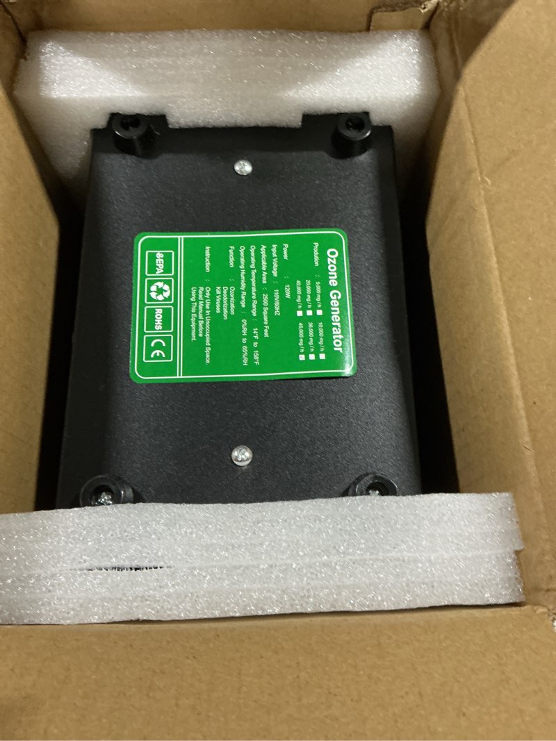 Condition photo showing Good Condition for ozone generator 45,000mg/h, industrial o3 deodorizer for areas of 2500 square feet - high capacity ozone machine air ionizer odor clean