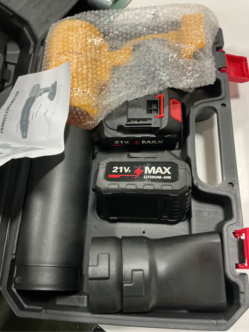 Condition photo showing New/Like New for Leaf Blower Cordless with Battery and Charger, 21V Handheld Leaf Turbo Jet Blower with 2 Nozzles & Extension Tube, Lightweight Handheld for Patio, Lawn, Leaves