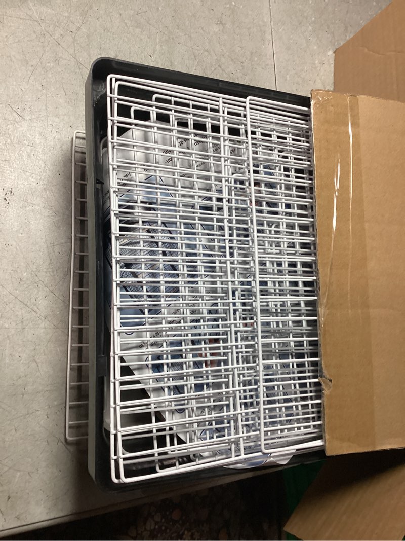 Condition photo showing New/Like New for 25 inch Bird Cage, Portable Travel Parrot Cage, Double-Layer Parakeet Cage, for Temporary Pet Accommodation, Trip to Vet, Short Trip, Camping, Black & White Black and White Mix