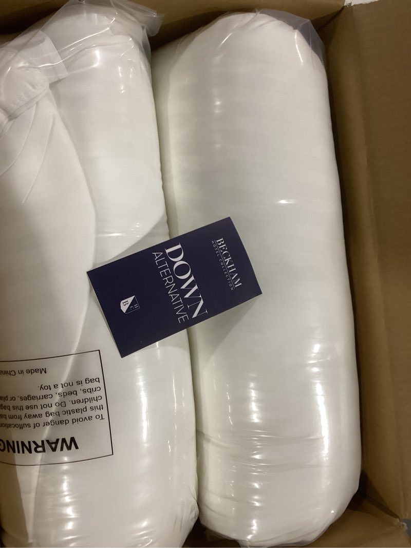 Condition photo showing New/Like New for Beckham Hotel Collection Bed Pillows Standard/Queen Size Set of 2 - Original Soft Down Alternative Pillow for Sleeping - Soft Support for Back, Stomach or Side Sleepers Queen / Standard White