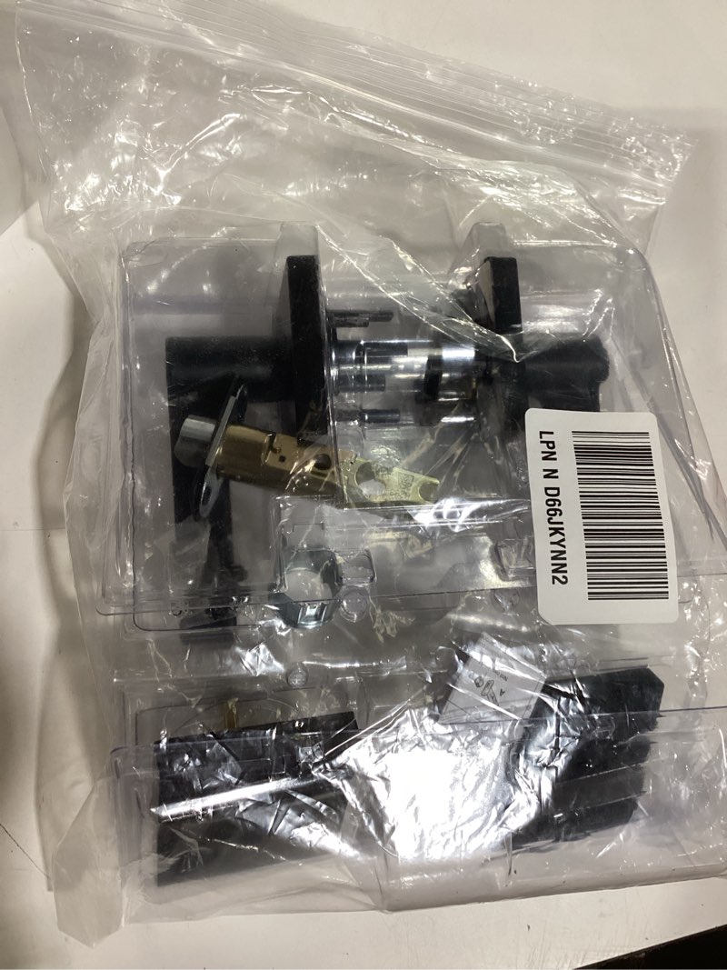 Condition photo showing As Is for kwikset 991 halifax keyed entry lever and single cylinder deadbolt combo pack featuring smartkey and microban in matte black matte black no size new version