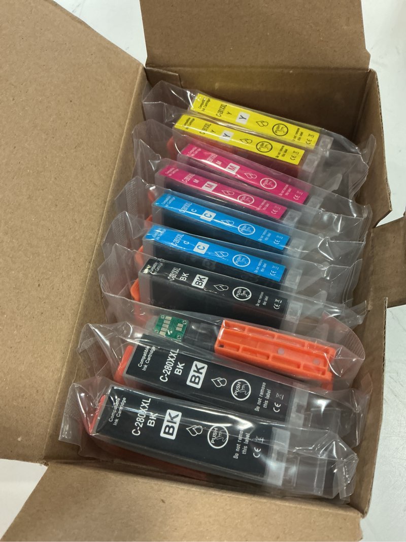 Condition photo showing New/Like New for 10 pack 280xxl 281xxl ink cartridges replacement for canon 280 ink compatible with canon 281 ink pgi-280 cli-281 ink work with ts6220 tr8520 tr8600 ts702a ts9520 tr7520 ts9521c tr8620 tr8622a printer