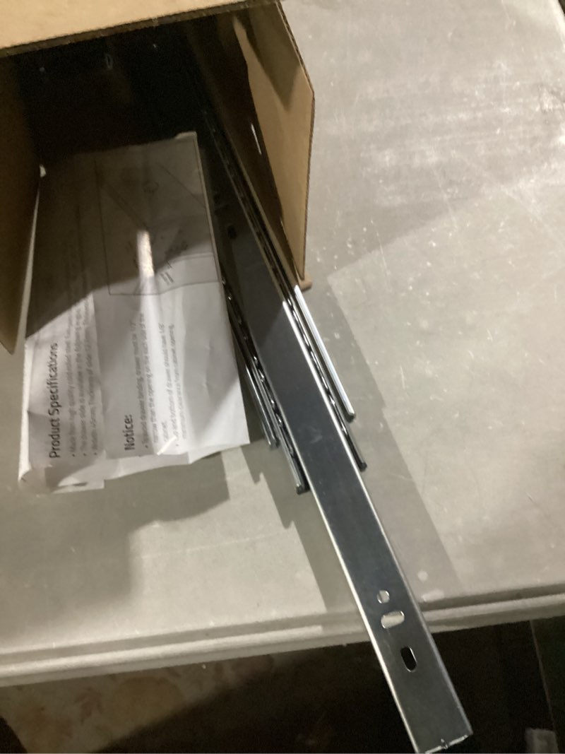 Condition photo showing Good Condition for Furniware 1 Pair 24 Inch Soft Close Drawer Slides Side Mount, 3 Fold Full Extension Ball Bearing Heavy Duty Cabinet Drawer Glides, Quiet Smooth Close Kitchen Cabinet Rails 100 LB Capacity