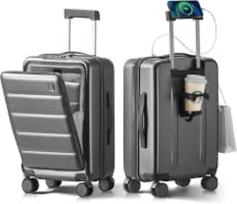 ISLAND ELEPHANT 20 IN Carry On Luggage 22x14x9 Airline Approved - Front Pocket Hardside Travel Suitc