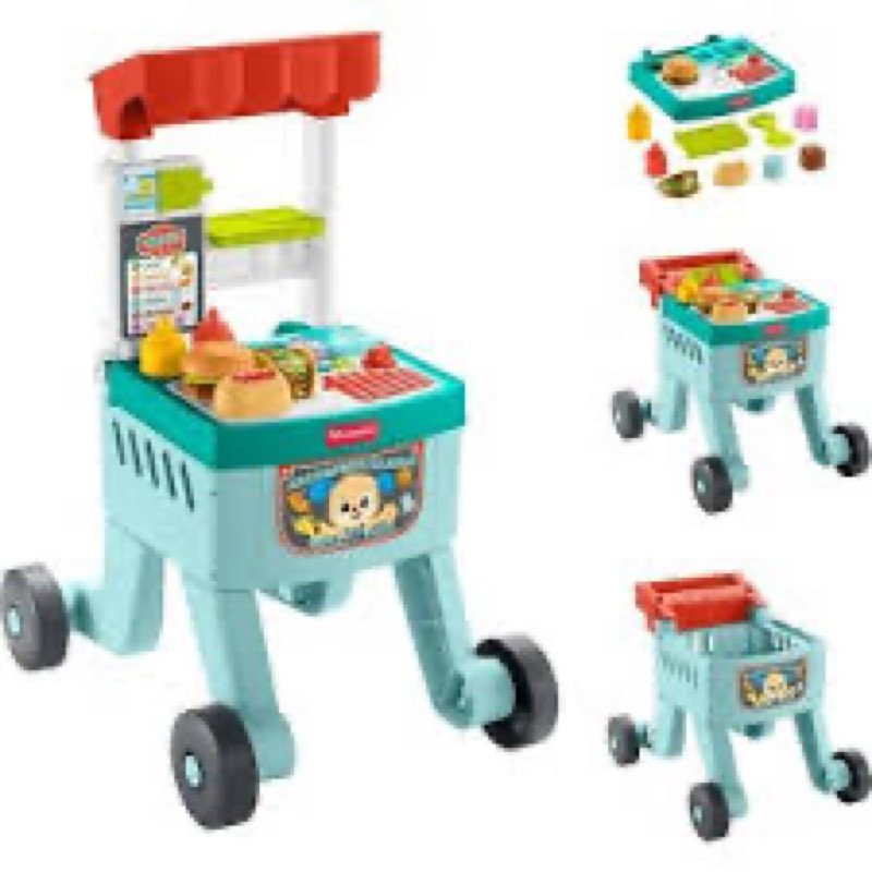 Fisher-Price 4-in-1 Snack Cart Walker Learning Push Toy