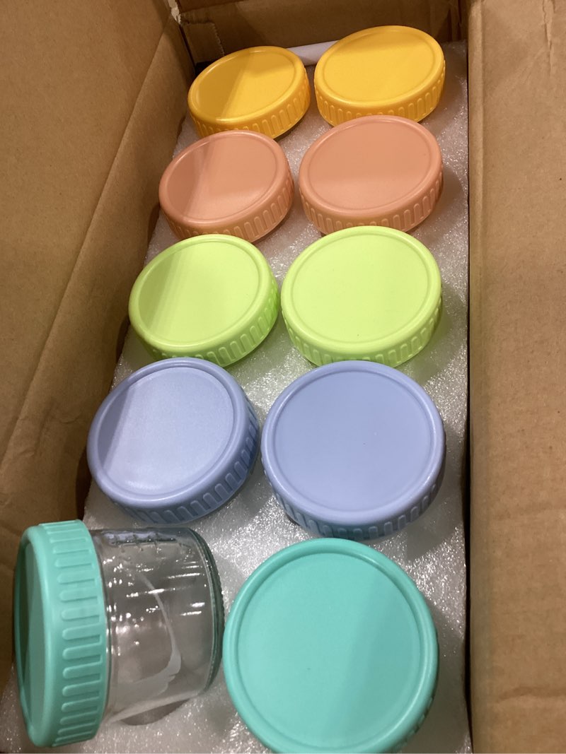 Condition photo showing Good Condition for drkio 20 pack glass baby food storage containers 4 oz baby food jars with lids baby food maker microwave dishwasher freezer safe 100% leak-proof bpa free