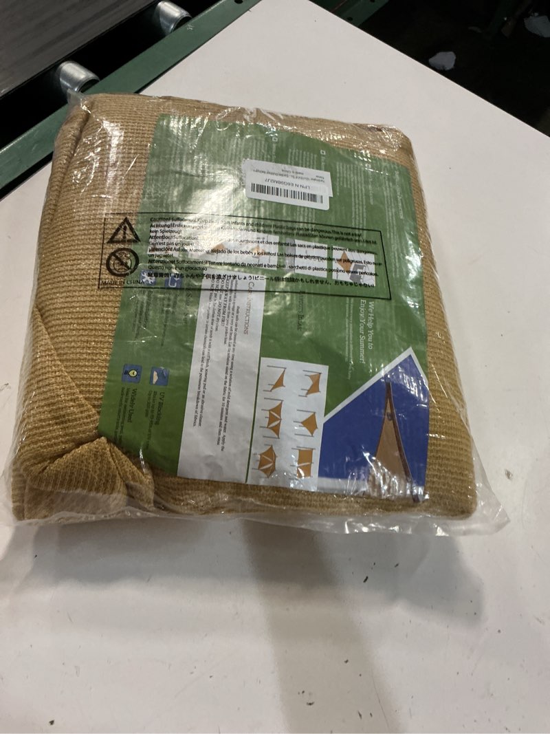 Condition photo showing Good Condition for 10'x10'x14' sun shade sail sand right triangle canopy sail shade cloth for patio garden outdoor backyard sand 10'x10'x14'