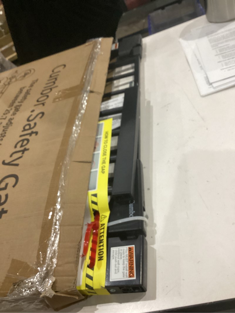 Condition photo showing Good Condition for cumbor 29.7–51.5" extra wide baby gate for stairs, pressure-mounted dog gates for doorways & hallways, auto-close walk-through, no-trip design, child proof safety, dog/pet gate for indoor use, black black 29.7-51.5"w x 30.5"h