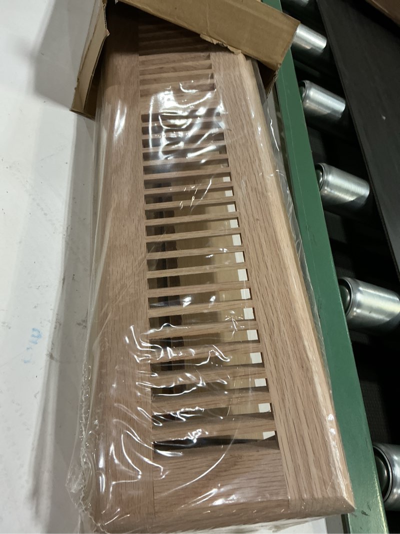 Condition photo showing New/Like New for glooglitter 1 pcs 24 inch wooden baseboard register vent diffuser finished floor vent cover decorative red oak baseboard air supply hvac for home floor 1 24 inch